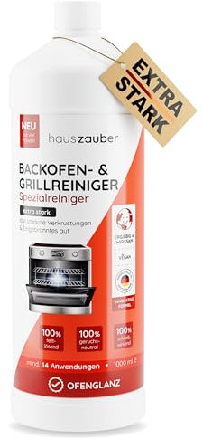 hauszauber - Backofenreiniger [EXTRA STARK] 1000 ml Grillreiniger Gelpaste - Löst starke Verkrustungen, Eingebranntes, Fettlöser - Ohne Aufheizen, Gerüche oder Schrubben