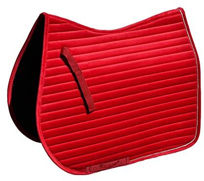 Rhinegold Diamante Channel Tapis de Selle matelassé Rouge COB