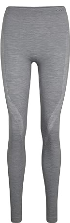 FALKE Wool-Tech Long M TI lana filo funzionale asciugatura rapida 1 pezzo, Calzamaglia Uomo, Grigio (Grey-Heather 3757), XL