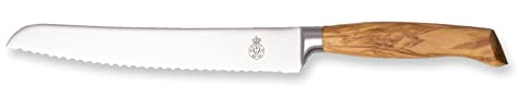 WEITZ Brotmesser 22 cm – Präzises Brötchenmesser mit Wellenschliff & Olivenholzgriff – Ergonomisches Design – Langlebig, scharf & Made in Germany