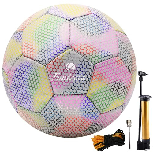 Fantecia Fotbollsboll storlek 5 för ungdomar och vuxna, inomhus utomhus träning fotboll med pump