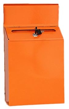 Post Box, Wall Mounted Letterbox, Letter Boxletterbox Lockable Mailbox Wall Mounted Drop Box Suggestion Drop Box Metal Envelopes Paperwork Postbox House Room Rural Decor mailbox ( Color : Orange )