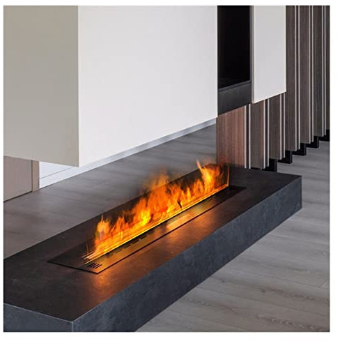 Fireplace Decorative 47 Inch Electric Fireplace Embedded 3D Simulation Flame Decoration Fireplace, Stainless Steel Ultra-thin Panel, Noise Reduction Treatment, for Indoor and TV Background Wall Decora