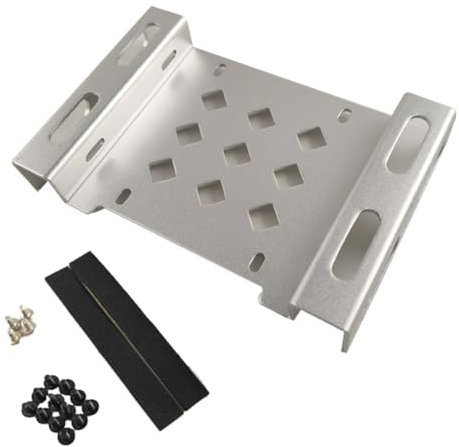 Kliplinc 5,25 Interner Montagerahmen, Installierbarer 2,5 und 3,5 SSD/HDD Festplattenschacht, Silbergrau, Einfach zu Bedienen