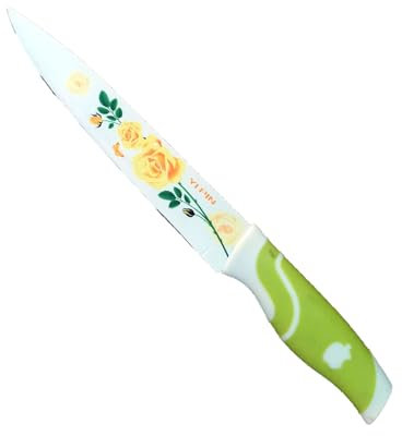 Super Mundo - Cuchillos de Cocina de Cerámica con Flores,ideal para Cortar Verduras Carnes y Frutas (94063) (Verde)