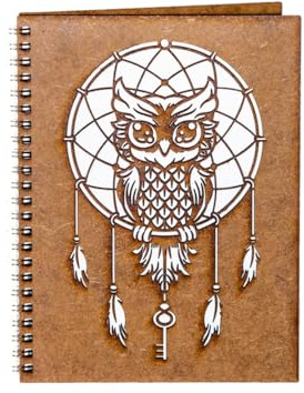 Terminplaner A5 personalisiert DIN Lemn - Bufnita Cu Dreamcatcher