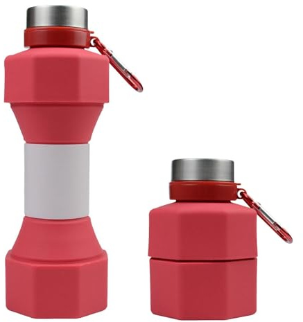Water Bottle with Dumbbell, Foldable Water Bottles for Travel, Silicone Drinking Bottle with Dumbbell, Versatile Soft Water Bottle, Portable Drinking Bottle for Dumbbell