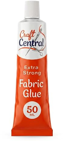 Fabric Glue for Clothes - Fabric Glue 50ml for DIY Crafts, Upholstery, Material, Textile, Felt and Badges - Suitable For Cotton, Blended and Synthetic Fiber, Suede and Leather