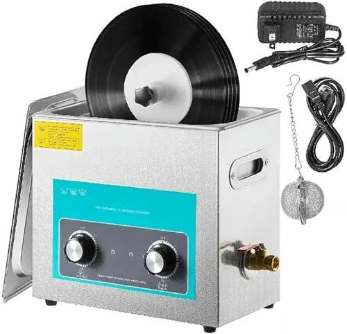 LYJYUJIE Ultraschallreiniger, Ultraschallreiniger Von 6L -Vinylscheiben, Ultraschall 180 -W -Rekordreiniger Mit Trocknungsnetz Für Das Geschäft Zu Hause, Ohne Die Oberfläche Der Scheibe/