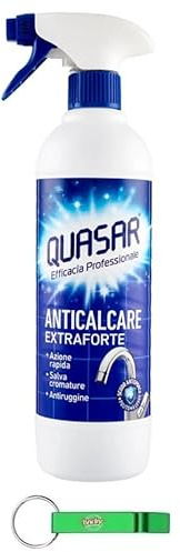 Quasar Anticalcare Extraforte - Limpiador antical extrafuerte en spray (12 unidades, 580 ml, incluye llavero Beni Culinari gratuito)