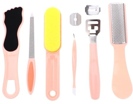 ARTSEWPLY Kit de 8 Limas para Pedicura de Pies Diseño Ergonómico, Acero Inoxidable y Pp, Adecuado para Eliminar Callos y Tejido Muerto en Cuidado de Pies