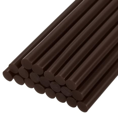 QUARKZMAN 30Pz Stick Colla a Caldo Mini 7mm x 100mm Colla a Caldo Bastoncini Piccoli Ricariche per Pistola, Marrone Caffè