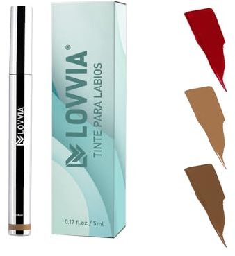 Tinte Labial Lovvia - Larga Duración, Resistente al Agua y Transferencia Cero - Color Natural e Intenso, Ligero e Hidratante, No Mancha, Ideal para Todo Tipo de Labios (Marrón Claro, Estándar)