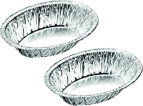 Sunrise Packaging 25 x Small Oval Pie Foil Dishes –Deep Aluminum Steak & Kidney Pie Tins with Rolled Edge – Individual Trays for Meat Pies, Tarts, Quiches & Baking – Oven & Freezer Safe, Recyclable