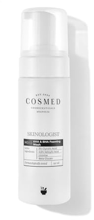 Cosmed AHA & BHA Foaming Cleanser – Exfolierender Reinigungsschaum zur porentiefen Gesichtsreinigung bei Akne & Unreinheiten – Mit Glykolsäure, Salicylsäure – Dermatologisch getestet – 200 ml