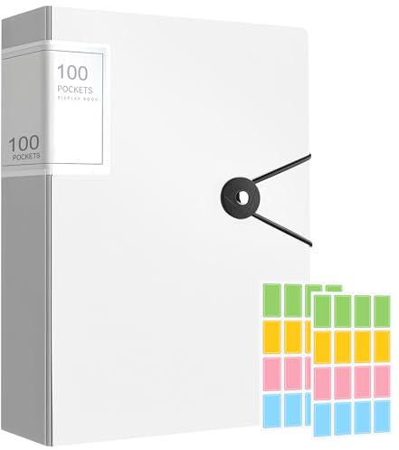 A4 Sichtbuch mit Klarsichthüllen, 100 Taschen Mappe mit KlarsichthüllenA4, Sichtbuch PPA4, Ordner mit Folien Projektordner für Einzelpersonen, Schule & Büros Kunst, Briefe, Schule, Büros