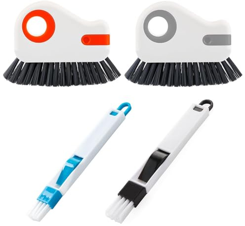 4PCS Groove Cleaning Brush, Window Groove Cleaning Brush Set With Brush | Window Track Cleaning Tools Grout Cleaner Brush Tool for Sliding Window Door Track