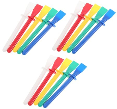 HEALSOPTHY 15Pcs Multi Color Glue Spreader Sticks Set for Leather Crafts Handheld Scrap Brush with Ergonomic Grip Painting Tools for DIY Artistic Projects