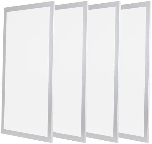 Bright Source 1200x600 LED Panel, Backlit Recessed Ceiling Light, 72W, 6300lm, 120° Beam Angle, IP20, 4000K Cool White, Driver Included, Low Glare UGR <19, Flicker Free, 4 Pack