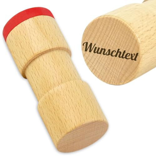 keepdrum KDSHW Shaker à percussion en bois de hêtre avec texte personnalisable