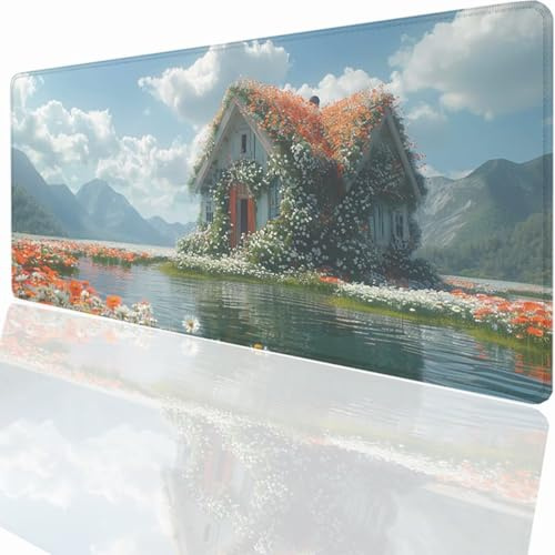 Tapis de Souris Gaming XXL Grand Mousepad 1500x800x3mm, Grand Tapis de Bureau sous Main avec Base en Caoutchouc antidérapante pour PC Gamer, Améliore la précision et la Vitesse Maisons PjY9727 N-U