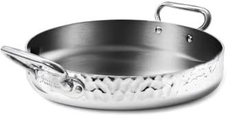 Pentole Agnelli ALUM110M28 tegame Aluinox 3ply martellato 28 cm acciaio inox