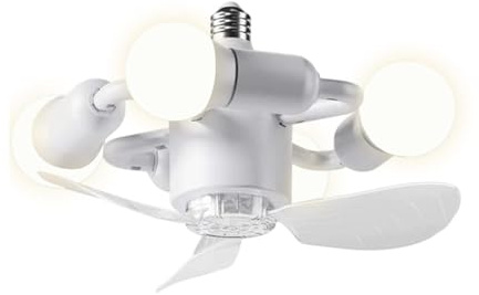 Ventilatori a soffitto con e telecomando - Soffiaggio a presa E27 con telecomando, ventilatore da soffitto moderno per camera da , adatto per camera da , cucina, soggiorno, sala giochi