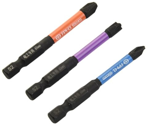 Punte speciali per cacciavite a croce, PH1, PH2, PH3, in lega di acciaio magnetico, 65 mm, fosfatate, per lavori di riparazione di interruttori elettrici