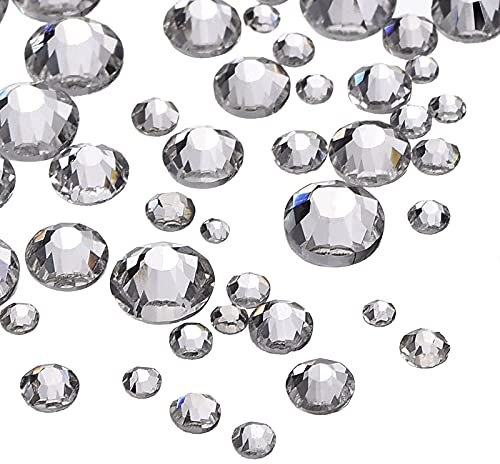 1000 Pezzi Cristallo Decorazione Cristalli Strass Rotondo 1.5 mm - 5 mm, 5 Formati