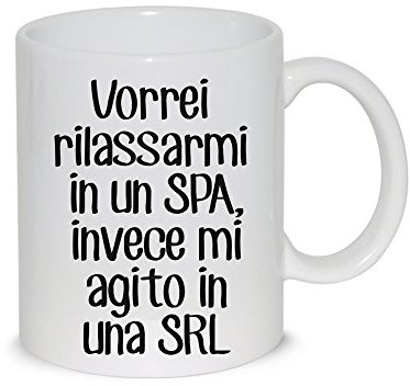 thedifferent Tazza Mug Vorrei Rilassarmi In Una Spa Invece... - Tazza In Ceramica Thè/Latte - Idea Regalo