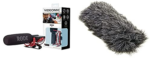 Rode Microphones Videomic Rycote, Microfono Direzionale A Condensatore Mezzo Fucile Per Utilizzo Con Fotocamere E Videocamere & Deadcat Go Protezione Antivento Per Microfono, Nero