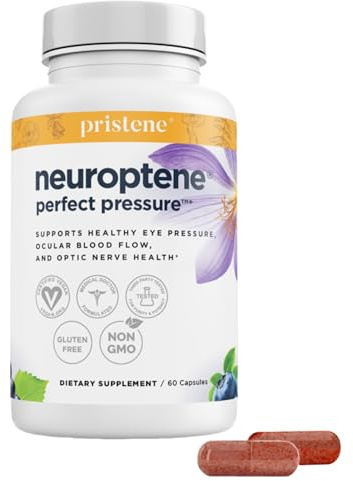 Bilberry Supplement for Eyes – Eye Vitamins with CoQ10, Niacinamide, Grape Seed Extract & Saffron – Supports Pressure & Optic Nerve Health – Neuroptene 60 Capsules