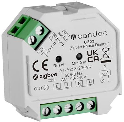 Zigbee C203 Smart Dimmer Switch Module -LED & Halogen | Compatible with Alexa, Google Home, Philips Hue + Home Assistant, zigbee2mqtt | Up to 400W