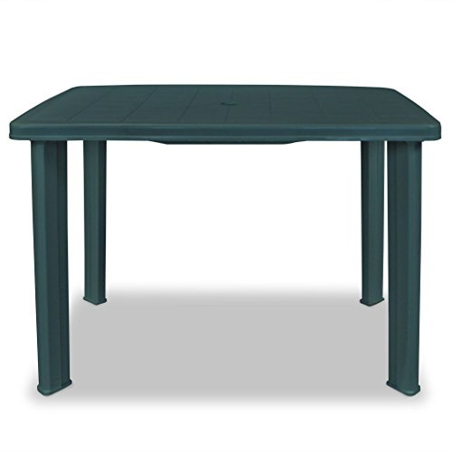 Susany Gartentisch Garten Esstisch Kunststofftisch Gartenmöbel Tisch Kunststoff Tischplatte mit 3,6 cm Schirmloch