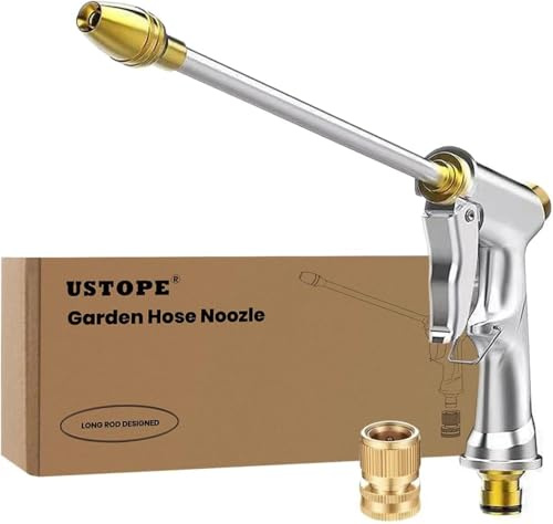 Garden & Hose Nozzle, High Pressure Water Sprayer Head for 3/4” Hose Thread, Lawn, Car Washing, Gardening, Pet Cleaning