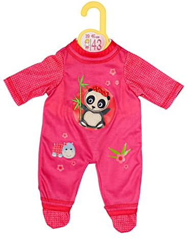 Zapf Creation 871461 Dolly Moda Strampler mit Panda 43cm - Puppenstrampler für 39-46 cm große Puppen, pink.