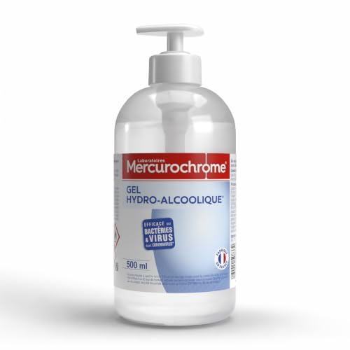 MERCUROCHROME Gel Hydroalcoolique MAXI - Efficace Bactéries/Virus - 500 ml