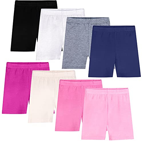 Auranso Lot de 8 Short Cycliste Leggings Filles Enfants Sport Courts pour Filles 8 Ans 10 Ans 12 Ans Multicolor A 4-5 Ans
