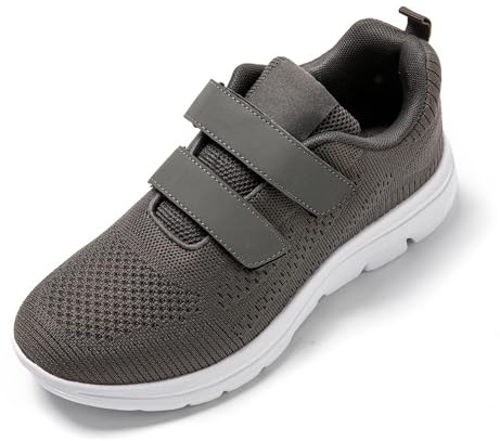 JOMIX Scarpe con Strappo Uomo Sneakers Casual Sportive da Ginnastica Scarpe da Corsa Tennis Fitness Camminata Passeggio SU8720-4 (Grigio, 43)