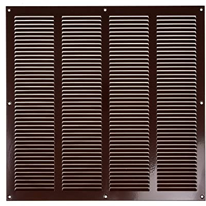 Repa Market marróne Cubierta de ventilación de aire resistente a los arañazos de 400 x 400 mm (dimensiones exteriores) – Cubierta de rejilla de acero galvanizado con pantalla de malla/pared