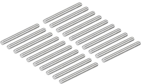 DMiotech 20 Paquet M6 x 60mm Entièrement Fileté Tige 304 Inox Acier Droite Main Filetages Tige Barre Goujons Colliers et Boulons en U