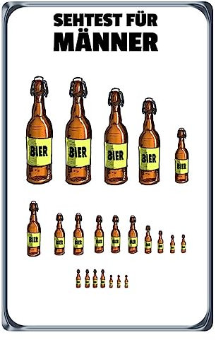 vianmo Holzschild 30x20 cm Alkohol Sehtest für Männer Bierflaschen Deko Geschenk Holz Schild