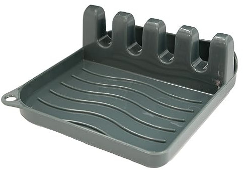 INTIRILIFE Kochlöffelablage in Dunkelgrau - 14 x 12.5 x 4.8 cm - Halter für Kochutensilien und Topfdeckel, Besteckhalter