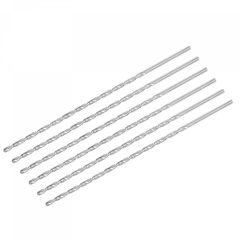 TA-VIGOR 6Pcs 4mm Extra Long Twist Drill Bits 250mm HSS Straight Shank | High Speed Steel Spiral Drill Bits for Wood, Metal, Aluminium and Plastic