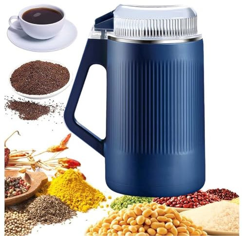 German 8 Head Blade Grinder, Germany 8-blade Extreme Speed Home Grinder, 8-Blade Extreme Home Grinder, Stainless Steel Multifunctional Grinding Machine for Grains Condiments Coffee (Dark Blue)