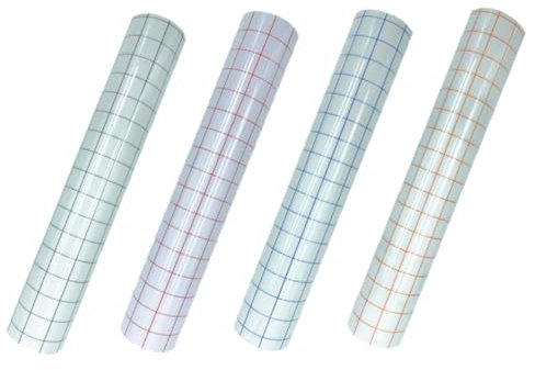 GLSTOY 4blätter Selbstklebende Transparente Pet-vinyl Transferfolie Mit Gitter Für -projekte Und Einfache Übertragungen Verschiedene Oberflächen