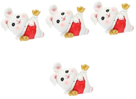 Alipis 4 Stück Große Ohrige Kaninchenverzierung Hasenfiguren Mini-Tiere Kaninchenfiguren Wohnkultur Miniaturtiere Süßes Miniaturkaninchen Outdoor-Spielzeug Süßes Minifiguren Harz