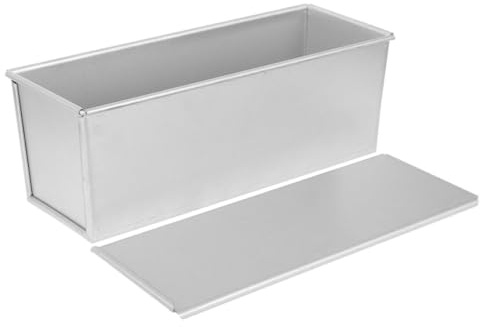 VINTORKY Molde de Pan con Tapa de Aleación de Aluminio, Plata