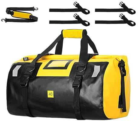 Motorrad-Gepäck, 40 l, großer Trocken-Rucksack für Motorrad, Satteltaschen | robuste trockene Seesäcke für Schwimmen, Camping, Reisen, Fitnessstudio, gelb, Refer to description, Unisex