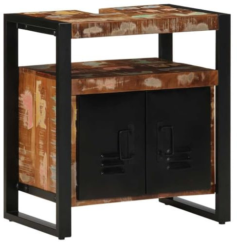 vidaXL Mobile da Bagno 55x35x60 cm in Legno Massello di Recupero